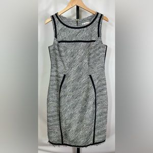 Yoana Baraschi Grey and Black Sleeveless Tweed Dress Size 12